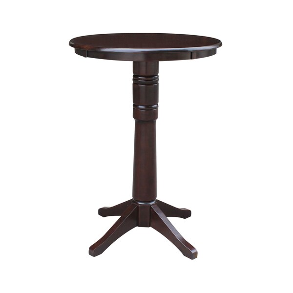 International Concepts Round 30 in Round Top Pedestal Table, 40.9 inH, Rich Mocha, 30 in W, 30 in L, 41.9 in H, Wood - K15-30RT-27B-6B-2