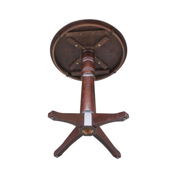 International Concepts Round 30 in Round Top Pedestal Table, 40.9 inH, Rich Mocha, 30 in W, 30 in L, 41.9 in H, Wood - K15-30RT-27B-6B-2