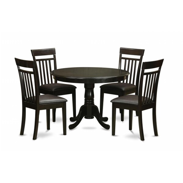 East West Furniture 5 Piece Small Kitchen Table Set-Small Table and 4 Kitchen Chairs - HLCA5-CAP-LC