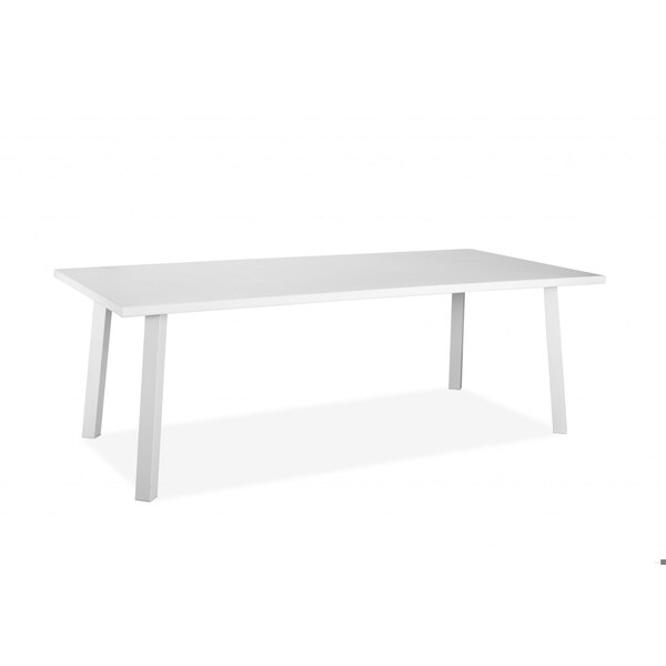 Homeroots White Aluminum Dining Table 87 x 39 x 29 in. - 372204