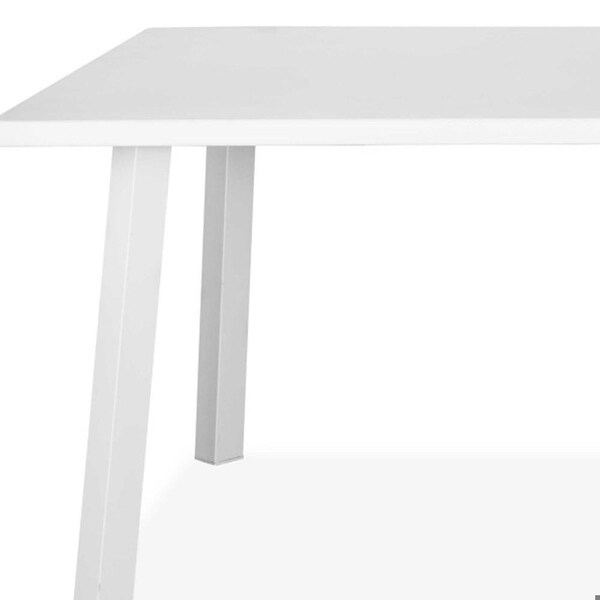 Homeroots White Aluminum Dining Table 87 x 39 x 29 in. - 372204