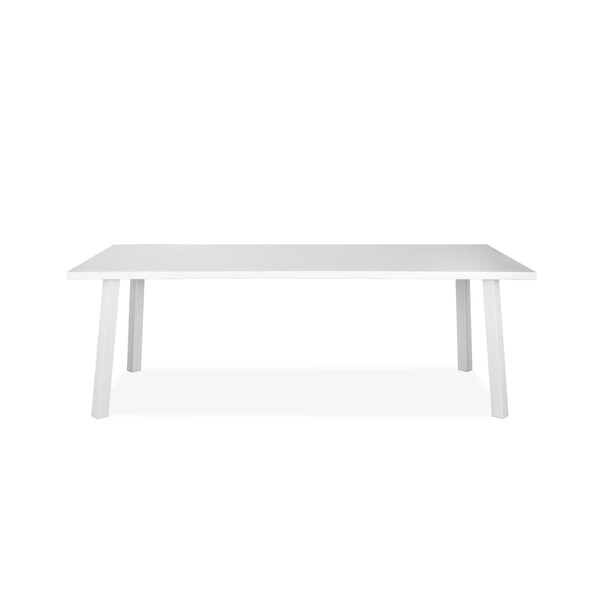 Homeroots White Aluminum Dining Table 87 x 39 x 29 in. - 372204