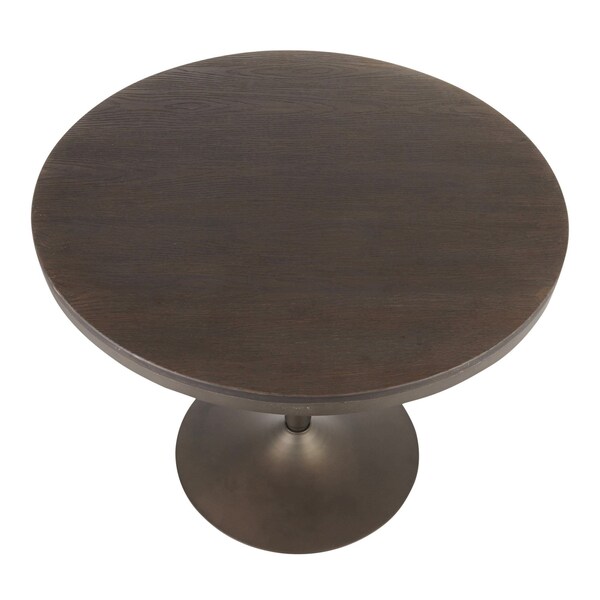 Lumisource Dakota Dining Table in Antique Metal and Espresso Bamboo - DT-DKTA ANE