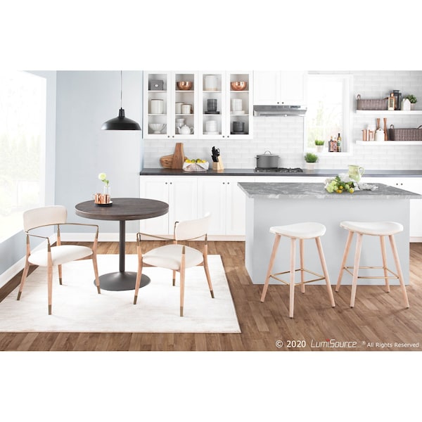 Lumisource Dakota Dining Table in Antique Metal and Espresso Bamboo - DT-DKTA ANE