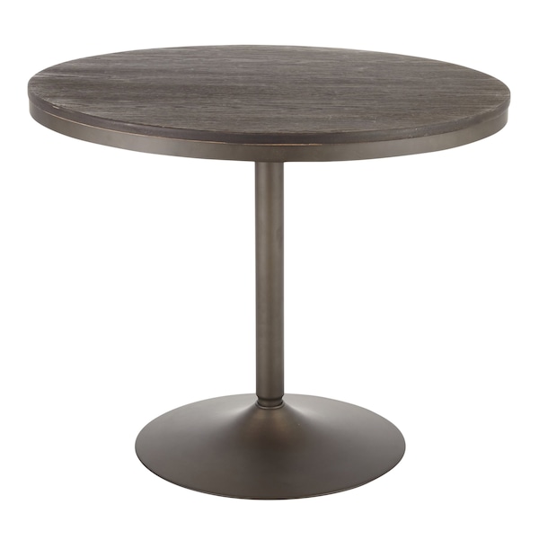 Lumisource Dakota Dining Table in Antique Metal and Espresso Bamboo - DT-DKTA ANE