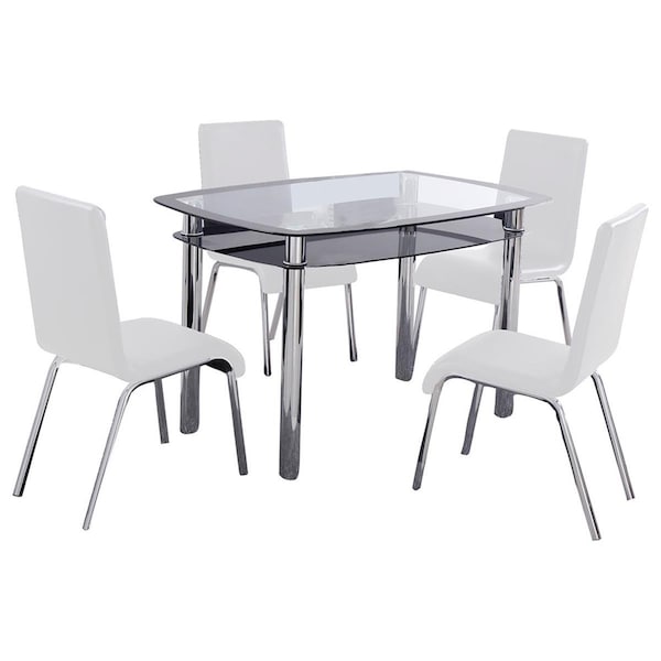 Kd Gabinetes 5 Piece Contemporary Dinette Set, White - KD2204796