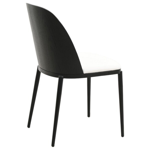 Leisuremod 82.7 in W, 29.5 in L, Manufactured Wood/Steel/PU Leather, Black/White - TT84-CBL18-W