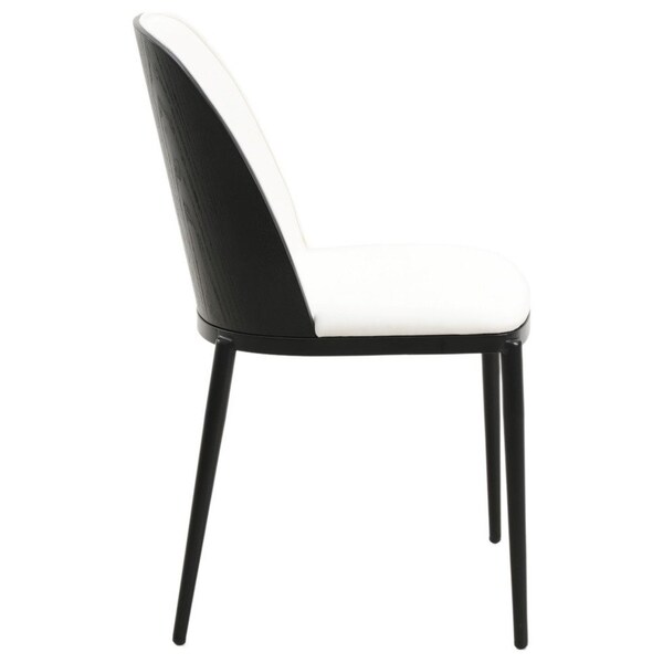 Leisuremod 82.7 in W, 29.5 in L, Manufactured Wood/Steel/PU Leather, Black/White - TT84-CBL18-W