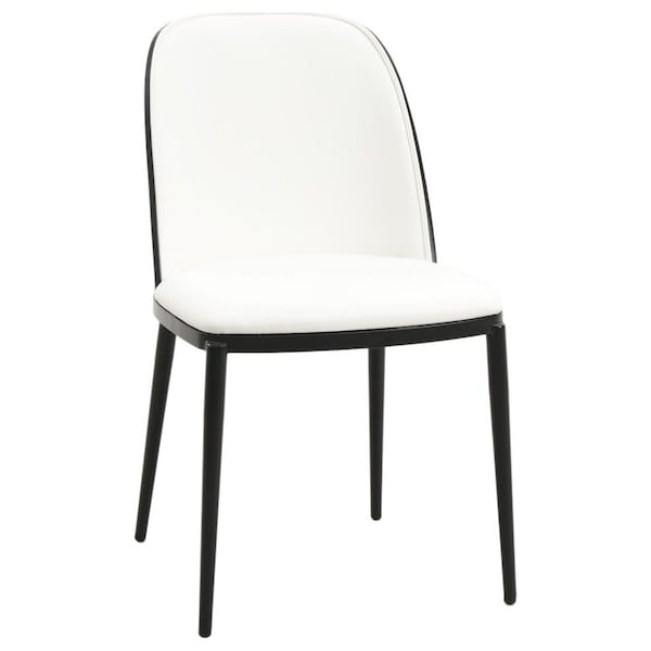 Leisuremod 82.7 in W, 29.5 in L, Manufactured Wood/Steel/PU Leather, Black/White - TT84-CBL18-W