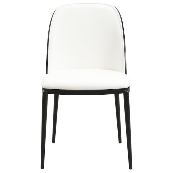 Leisuremod 82.7 in W, 29.5 in L, Manufactured Wood/Steel/PU Leather, Black/White - TT84-CBL18-W