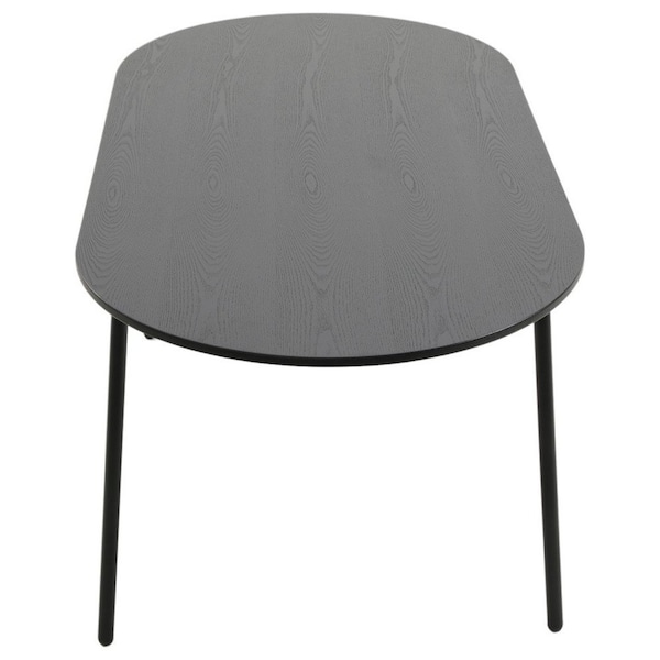 Leisuremod 82.7 in W, 29.5 in L, Manufactured Wood/Steel/PU Leather, Black/White - TT84-CBL18-W