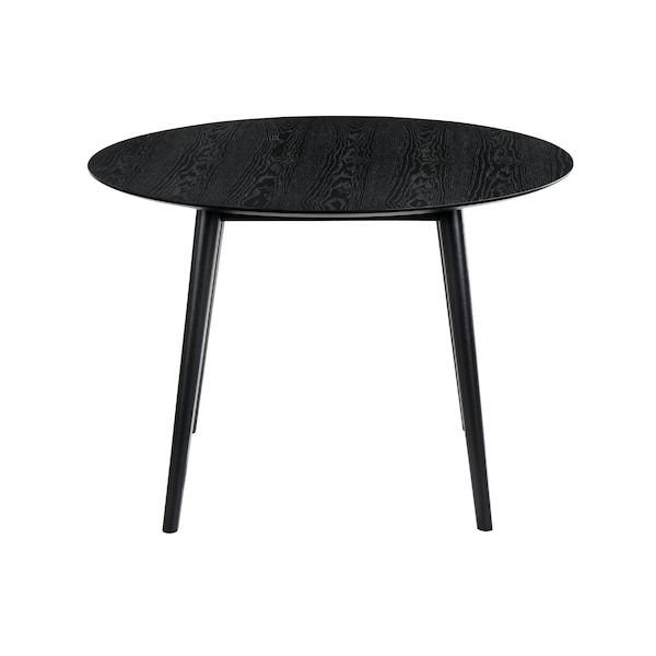 Armen Living Arcadia and Talulah 42" Round Gray and Black Wood 5 Piece Dining Set - SETARDI5TAGRBL42