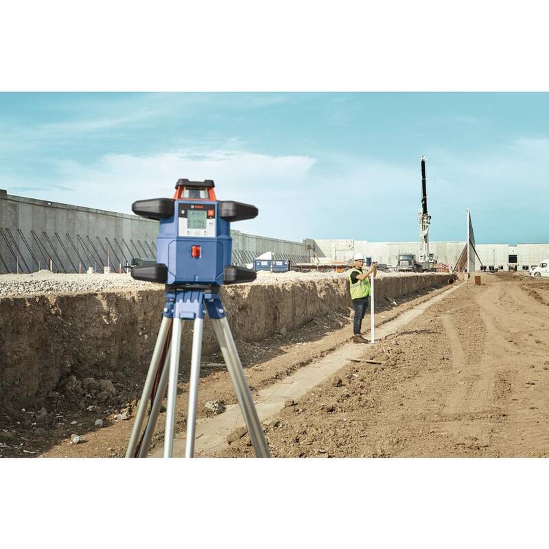 Bosch REVOLVE 4,000 ft. Connected Dual Power Battery Self-Leveling Horizontal/Vertical Rotary Laser Level Kit - GRL4000-80CHVKS