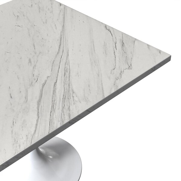 Leisuremod Square 36.42 in W, 29.35 in L, Resin/Steel, White - VT20W-S36WMR