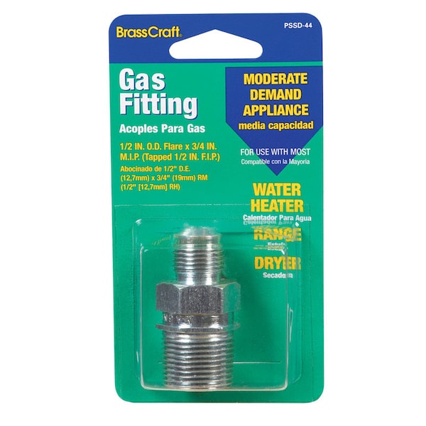 Brasscraft Eastman 1/2 in. FIP X 3/4 in. D MIP Steel Gas Adapter - PSSD-44