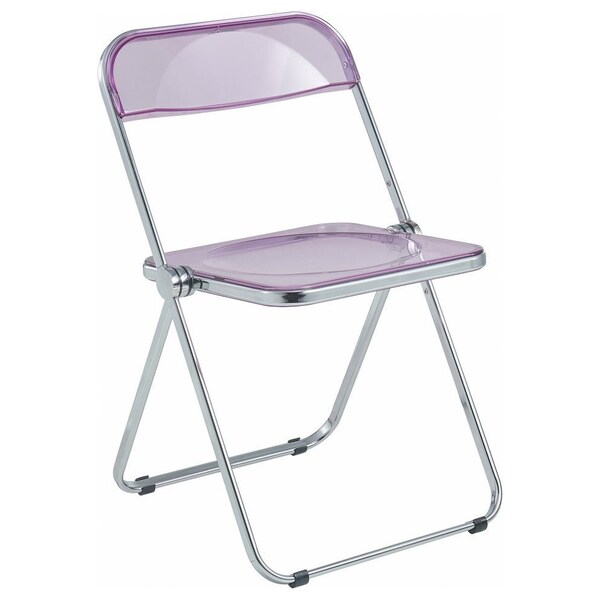 Leisuremod Rectangular 63 in W, 30 in L, Acrylic/Chrome/MDF/Metal, Magenta - LF19RTX63PU6