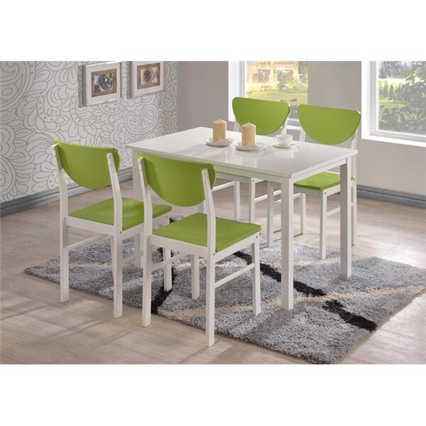 Kb KB D991-2 34 x 17 x 17 in. Side Chairs; Vanilla White & Antique Green - Set of 4 - D991-2