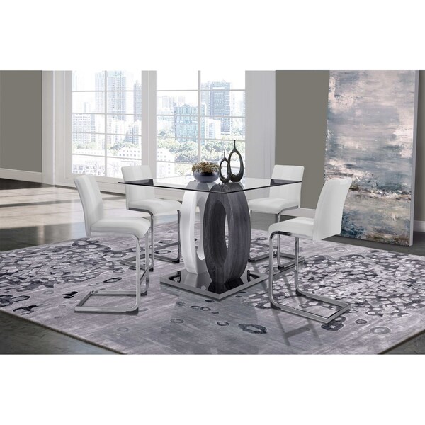 Global Furniture Usa Contemporary  D1628Bt-Square + D915Bs White - 3176