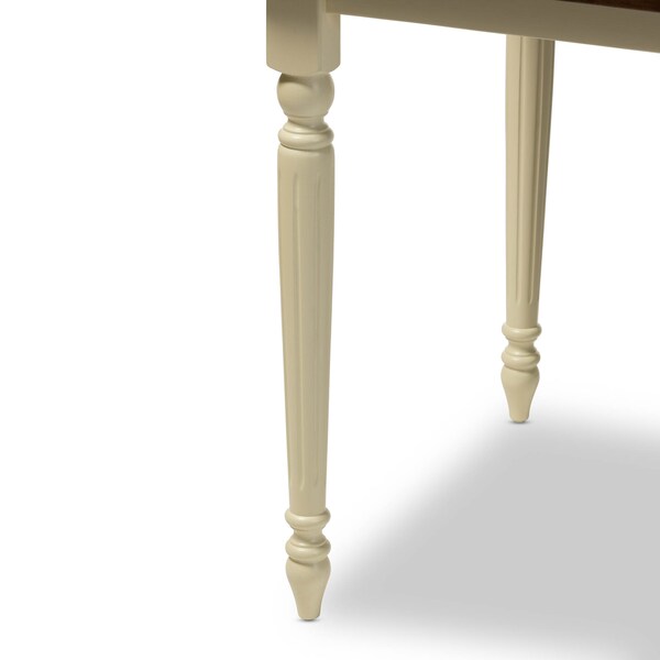 Baxton Studio Napoleon Buttermilk and "Cherry" Brown Finishing Wood Dining Table - 126-6943