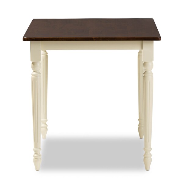 Baxton Studio Napoleon Buttermilk and "Cherry" Brown Finishing Wood Dining Table - 126-6943