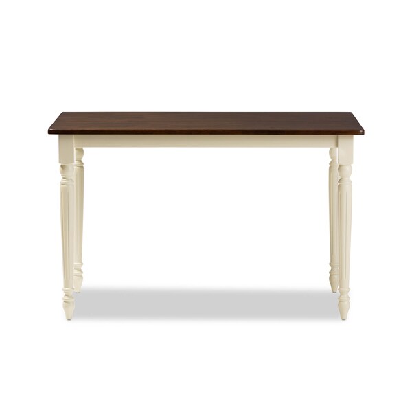 Baxton Studio Napoleon Buttermilk and "Cherry" Brown Finishing Wood Dining Table - 126-6943