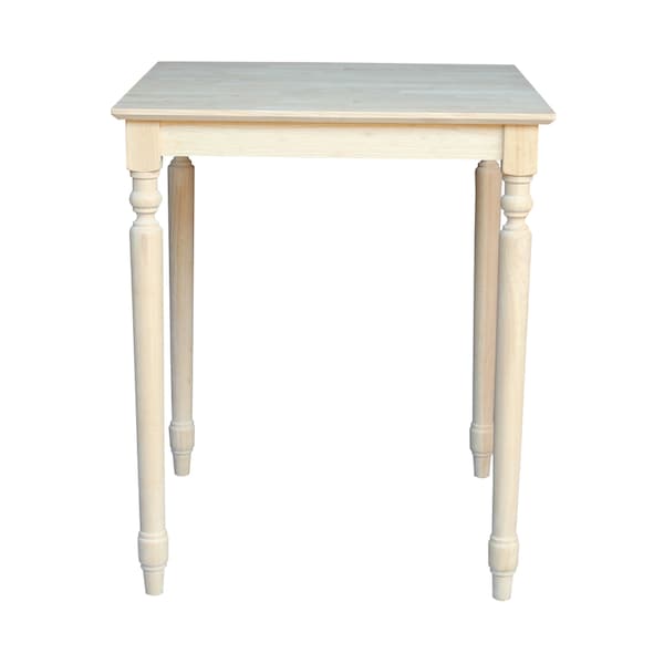 International Concepts Square Solid Wood Top Table, Turned Legs, Unfinished, 30 in W, 30 in L, 36 in H, Wood, Unfinished - K-3030-336T