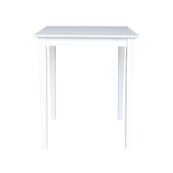International Concepts Square Solid Wood Top Table, Counter Height, White, 30 in W, 30 in L, 36 in H, Wood, White - K08-3030-36S