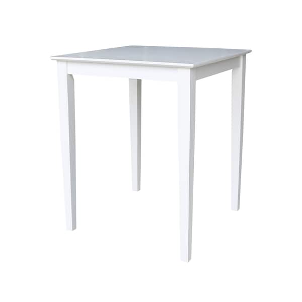 International Concepts Square Solid Wood Top Table, Counter Height, White, 30 in W, 30 in L, 36 in H, Wood, White - K08-3030-36S