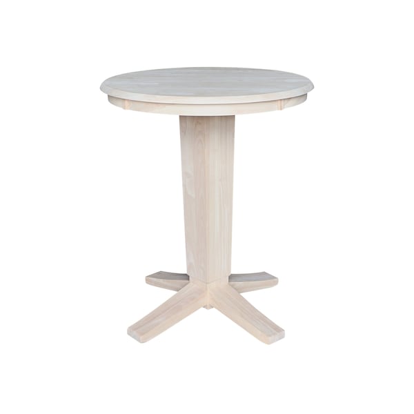 International Concepts 30 in. Round Top Counter Height Dining Table with 2 Stools, Unfinished - K-30RT-23B-S492-2