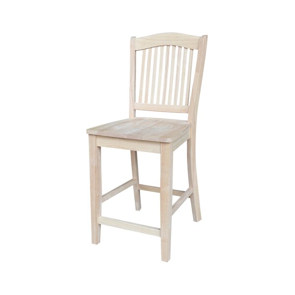 International Concepts 30 in. Round Top Counter Height Dining Table with 2 Stools, Unfinished - K-30RT-23B-S492-2