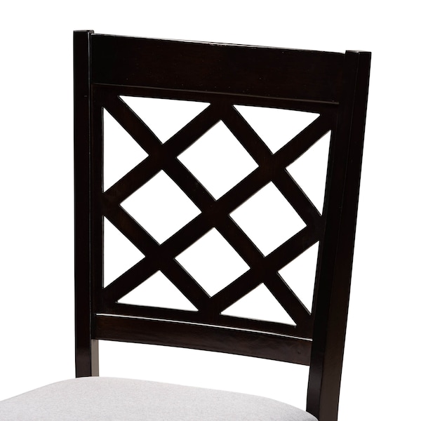 Baxton Studio Andor Grey Upholstered and Dark Brown Finished Wood 6-Piece Dining Set - 170-9726-10918-10519