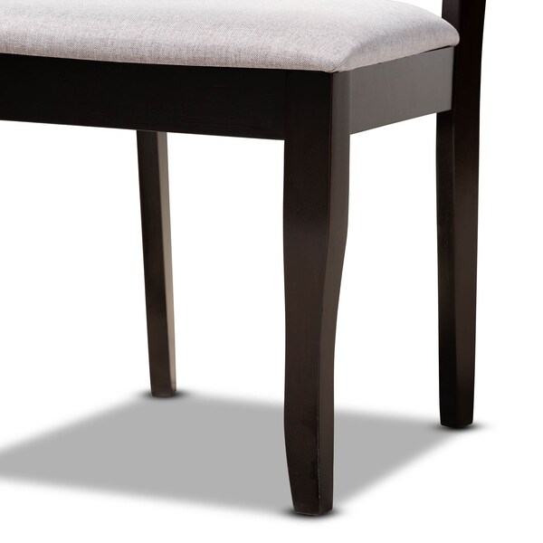 Baxton Studio Andor Grey Upholstered and Dark Brown Finished Wood 6-Piece Dining Set - 170-9726-10918-10519