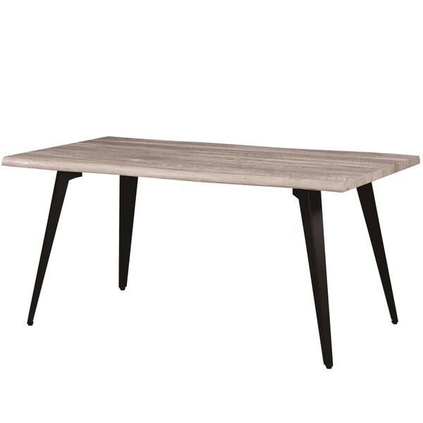 Kd Americana 30 x 63 x 34 in. Ravenna Modern Rectangular Wood Dining Table with Metal Legs, Sunbleached Grey - KD2445249