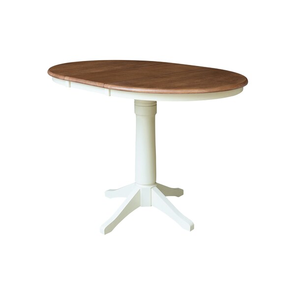 Whitewood Industries Rectangular Extension Dining Table W/ 6 Counter Height Stools, 36 in W, 30.1 in L, 48 in H, 7 - K79-36RXT-27-S102-6