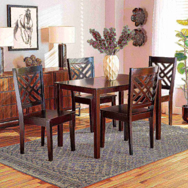 Baxton Studio Ani Modern and Contemporary Dark Brown Finished Wood 5-Piece Dining Set - 183-11430-8026-ZORO
