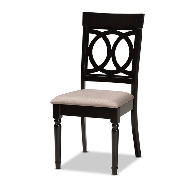 Baxton Studio Lucie Modern and Contemporary Sand Fabric and Dark Brown Finished Wood 7-Piece Dining Set - 174-10537-10519-ZORO