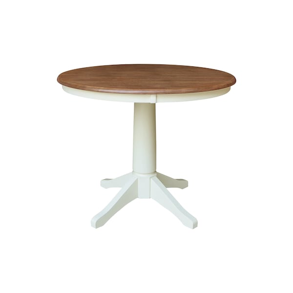 Whitewood Industries Rectangular Fixed Top Table W/ 4 Chairs, 36 in W, 29.9 in L, 36 in H, Parawood, Hickory/Shell, 5 - K79-36RT-27B-C61-4