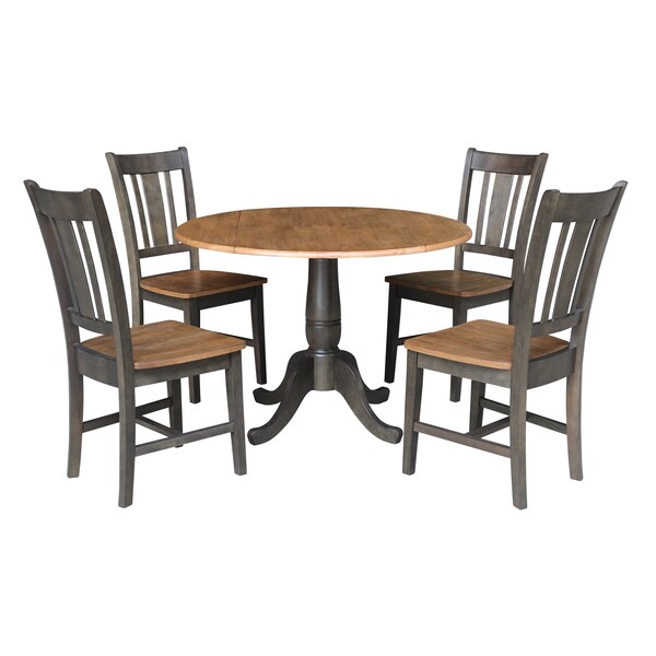 International Concepts Round 42 in W, 42 in L, 29.5 in H, Wood, Hickory/Washed Coal - K45-42DPT-C10-4