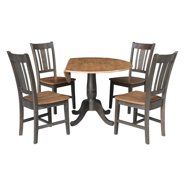 International Concepts Round 42 in W, 42 in L, 29.5 in H, Wood, Hickory/Washed Coal - K45-42DPT-C10-4