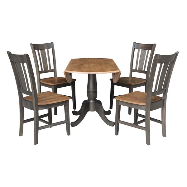 International Concepts Round 42 in W, 42 in L, 29.5 in H, Wood, Hickory/Washed Coal - K45-42DPT-C10-4