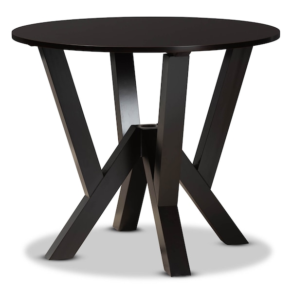 Baxton Studio Senan Dark Brown Upholstered and Finished Wood 5-Piece Dining Set - 170-8036-10900