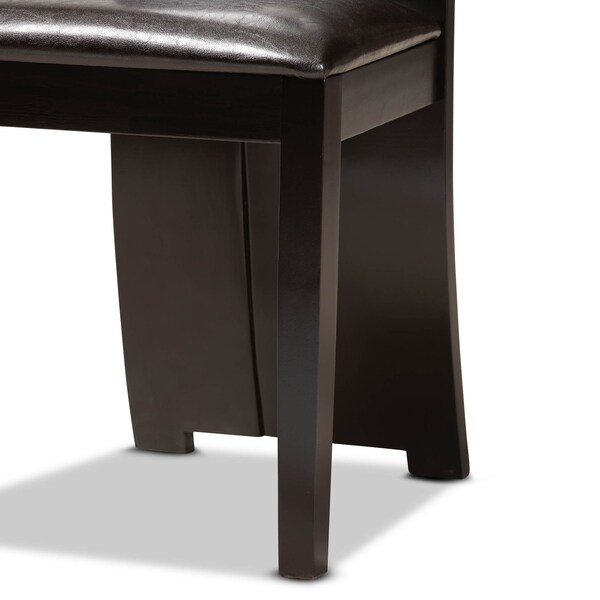 Baxton Studio Senan Dark Brown Upholstered and Finished Wood 5-Piece Dining Set - 170-8036-10900