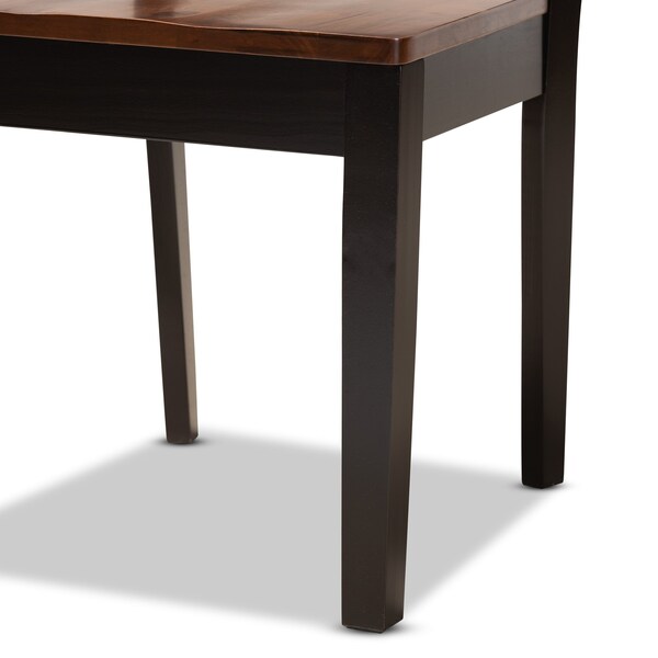 Baxton Studio Kaila Modern and Contemporary Two-Tone Dark Brown and Walnut Brown Finished Wood 5-Piece Dining Set - 179-11389-10900-ZORO