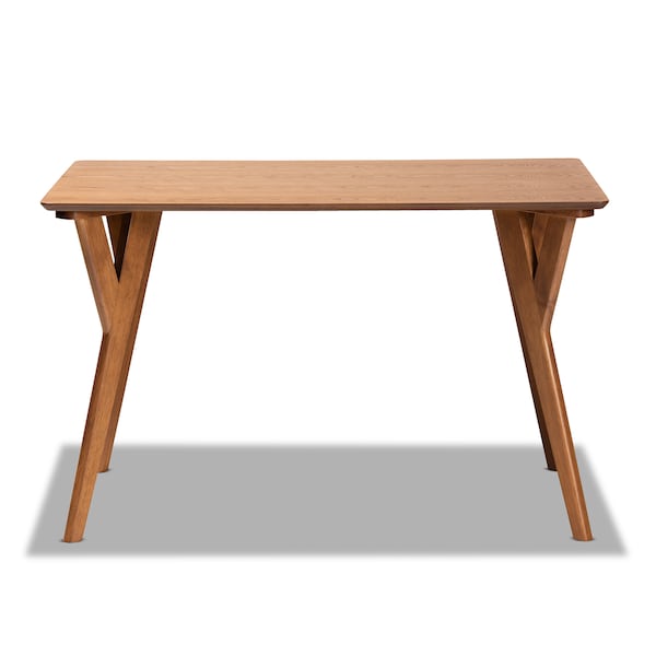 Baxton Studio Sahar Mid-Century Modern Transitional Walnut Brown Finished Wood Dining Table - 175-10840-ZORO