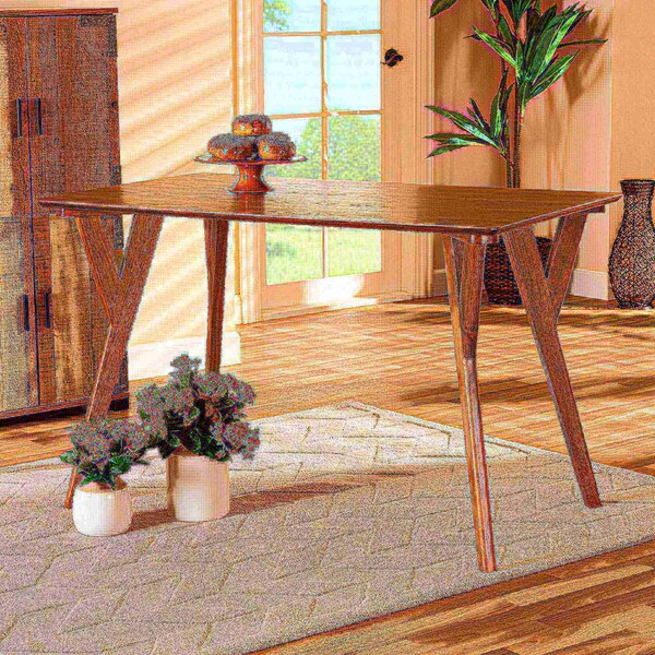 Baxton Studio Sahar Mid-Century Modern Transitional Walnut Brown Finished Wood Dining Table - 175-10840-ZORO
