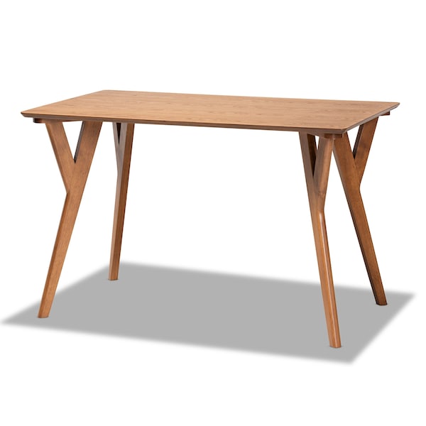 Baxton Studio Sahar Mid-Century Modern Transitional Walnut Brown Finished Wood Dining Table - 175-10840-ZORO
