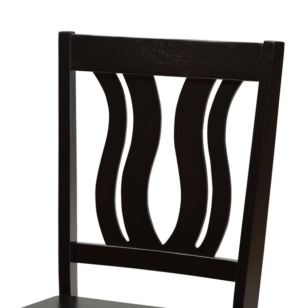 Baxton Studio Elodia Modern and Contemporary Transitional Dark Brown Finished Wood 5-Piece Dining Set - 177-11377-10898-ZORO