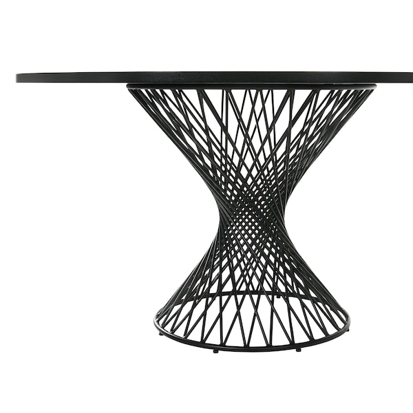 Armen Living Cirque and Varde 5 Piece Black Round Dining Set - SETCQDIBLK5A
