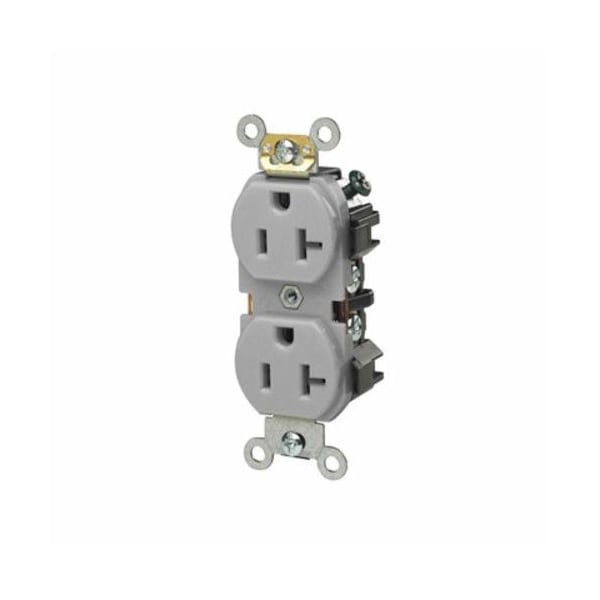 Leviton Electrical Receptacles Sm Dup Rec 20A -125V -Side Gray - 5342-GY
