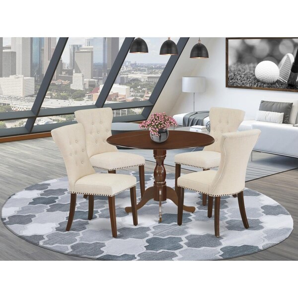 East West Furniture 5 Piece Dublin Kitchen Table Set - Mahogany - DMGA5-MAH-32